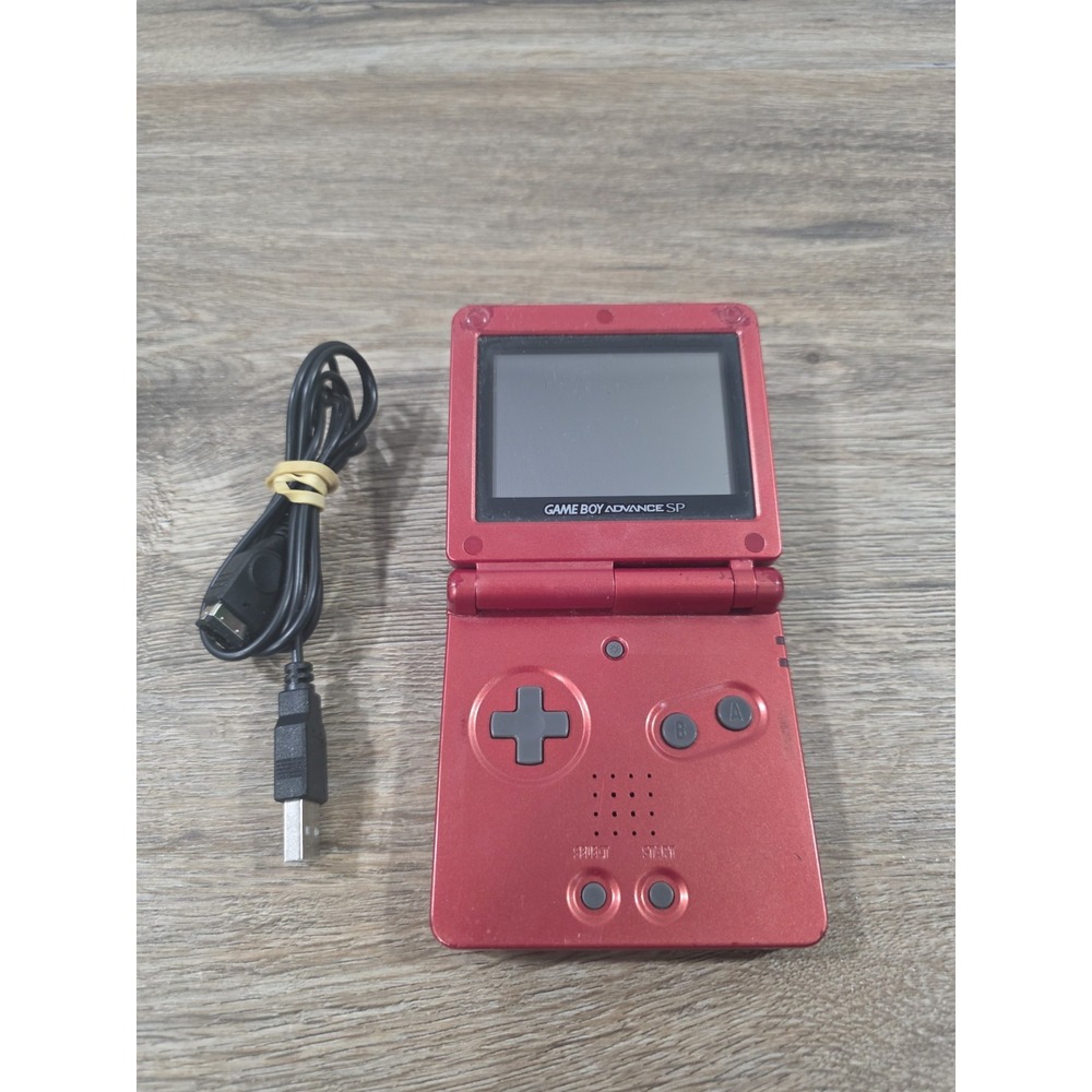 Nintendo Game Boy Advance SP Red With Charger Cord See Pics